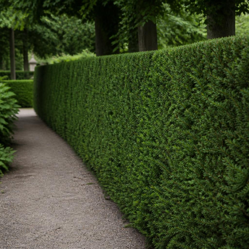 Idegran (Taxus baccata / T. × media) i etablerad trädgård