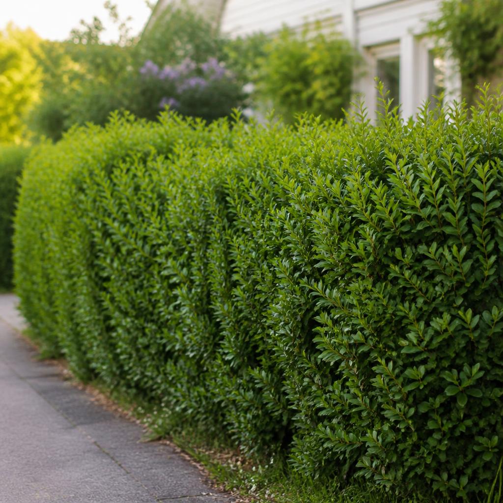 Liguster (Ligustrum vulgare / L. ovalifolium) i etablerad trädgård