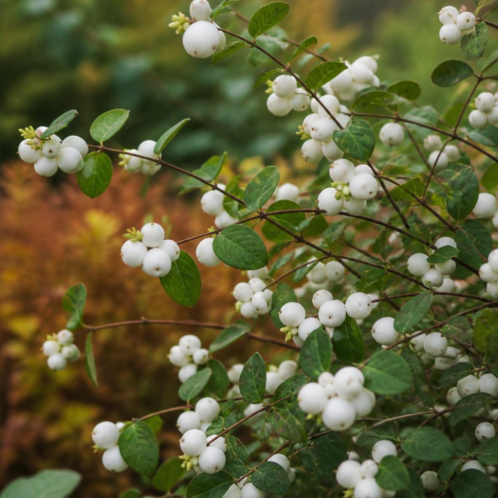 Snöbär (Symphoricarpos albus) i etablerad trädgård
