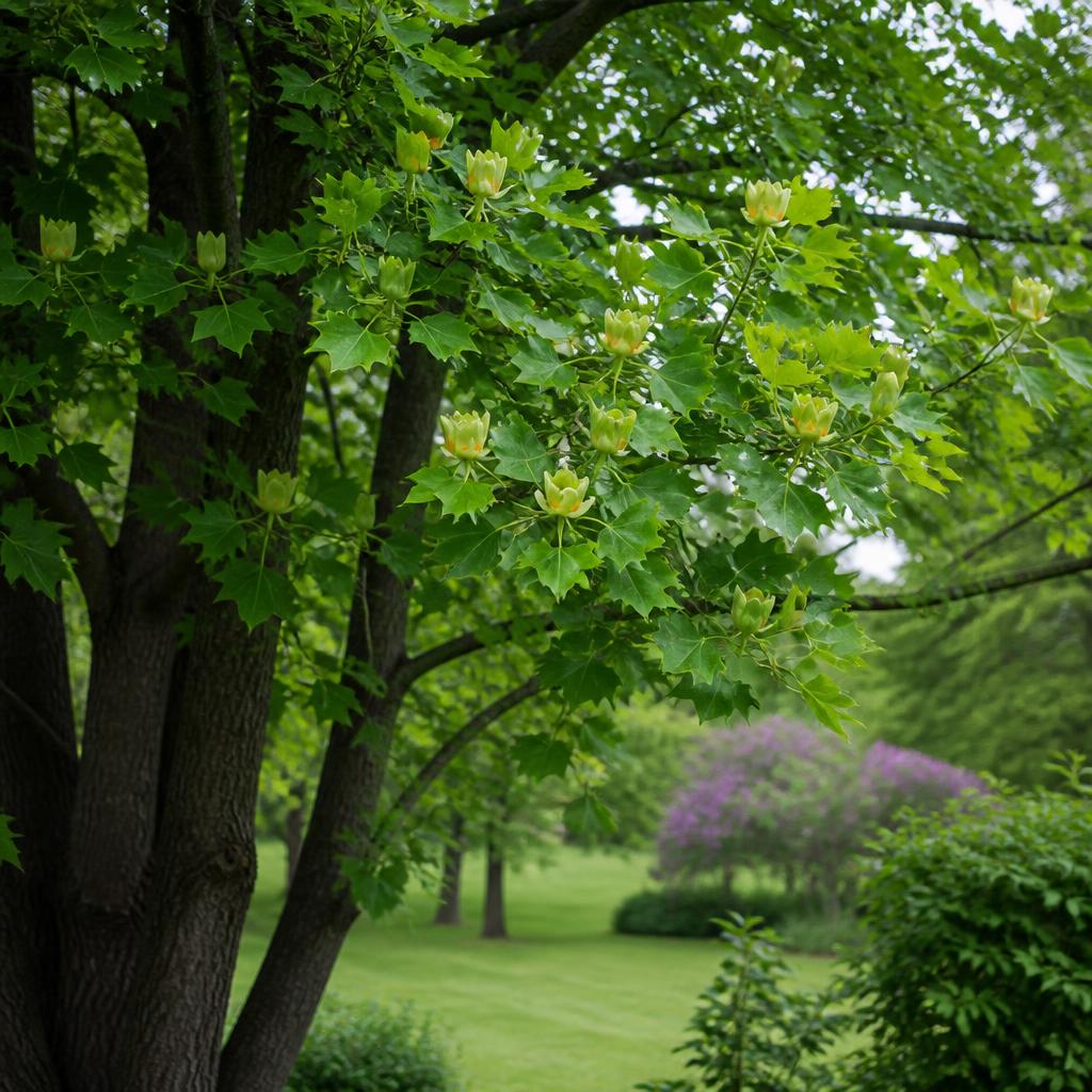Tulpanträd (Liriodendron tulipifera) etablerat i trädgård